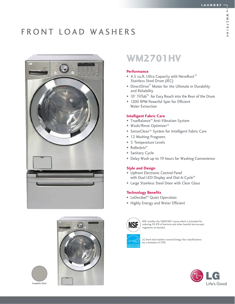 Image de la première page du manuel de l'appareil WM2701HV