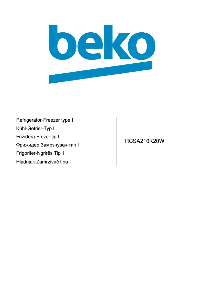 Page n°1 - Manuel utilisateur Beko RCSA210K20W