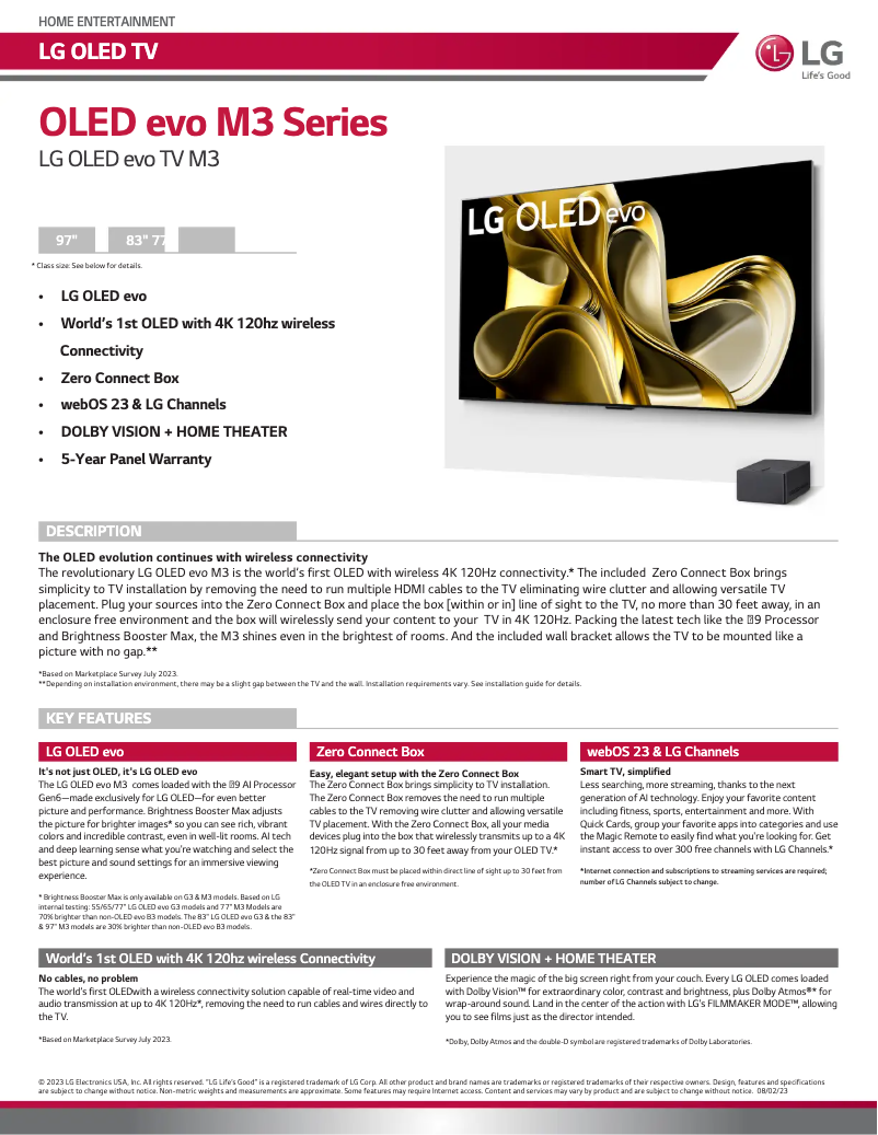 Image de la première page du manuel de l'appareil OLED83M3PUA