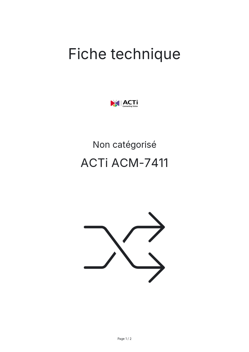 Page n°1 - Fiche technique ACTi ACM-7411