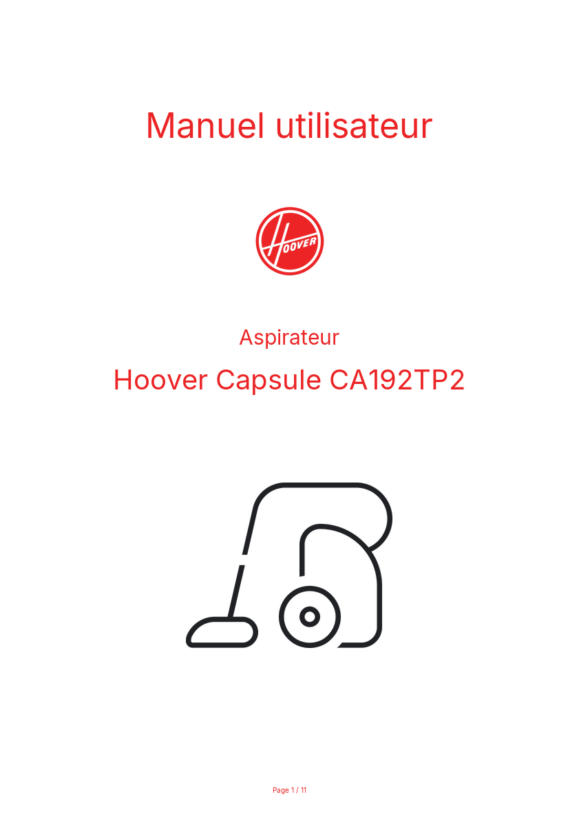 Image de la première page du manuel de l'appareil Capsule CA192TP2