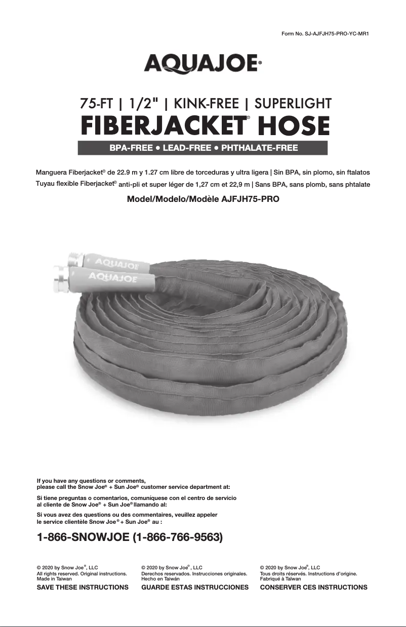 Página 1 del manual Manual de usuario Aqua Joe AJFJH75-PRO
