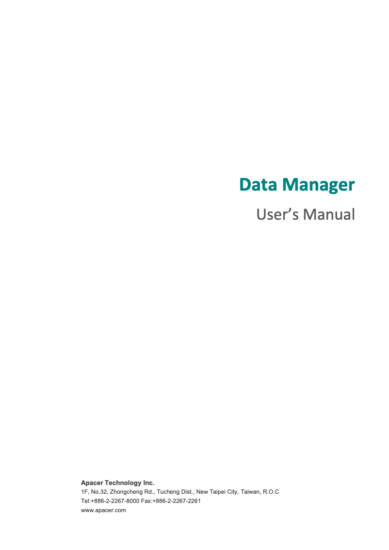 Page n°1 - Manuel utilisateur Apacer AP2TBAC633R-1