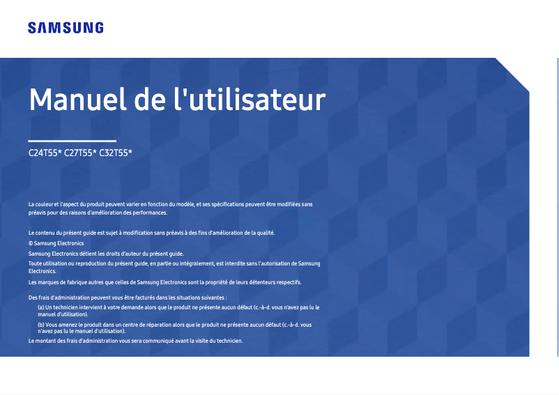 Page 1 de la notice Manuel utilisateur Samsung LC27T550FDRXEN