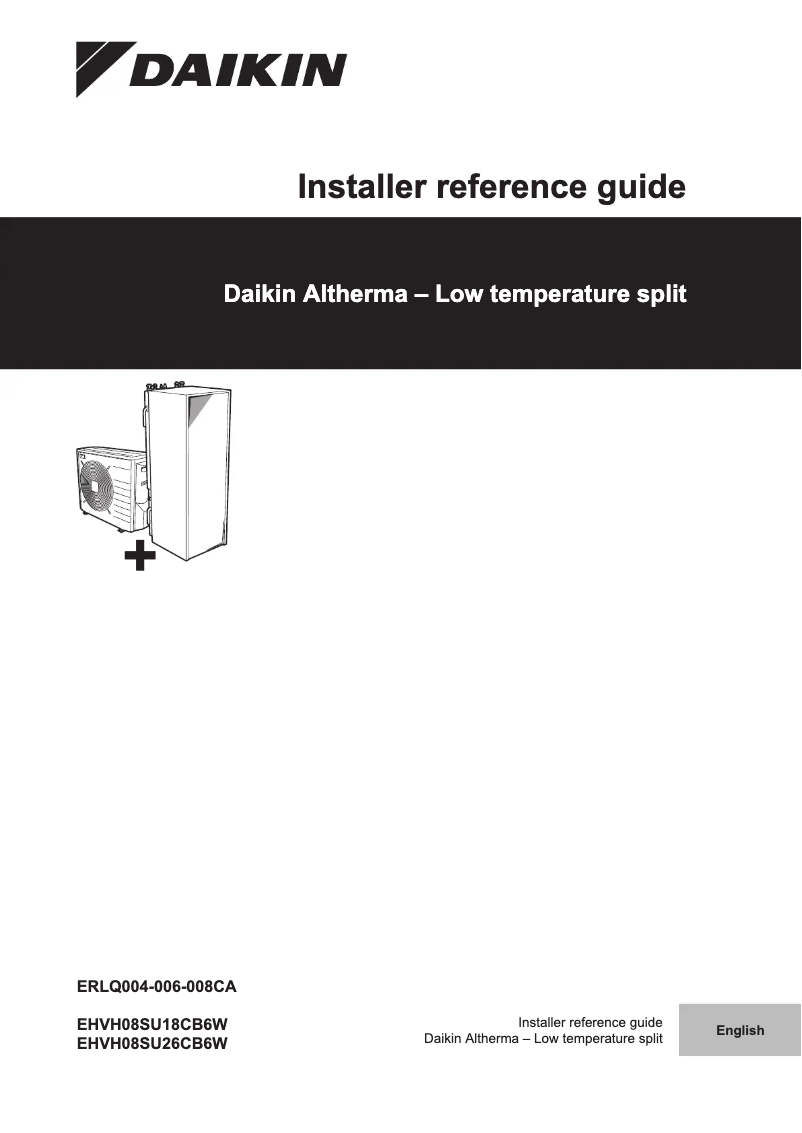 Page 1 de la notice Guide d'installation Daikin EHVH08SU18CB6W