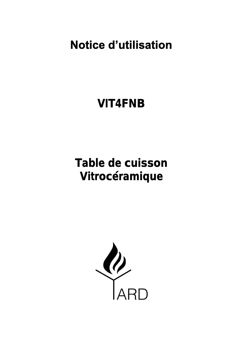 Page 1 de la notice Manuel utilisateur Yard VIT4FNB