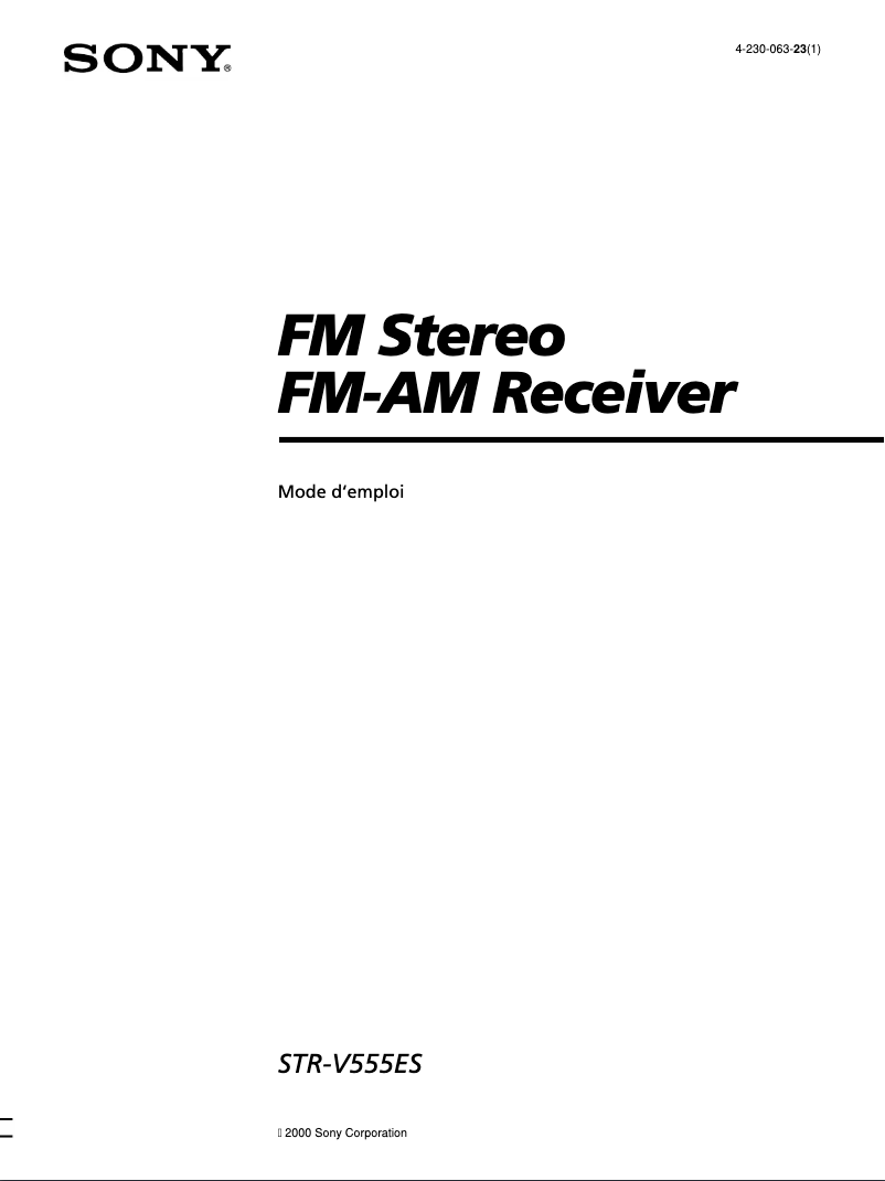 Image de la première page du manuel de l'appareil STR-V555ES