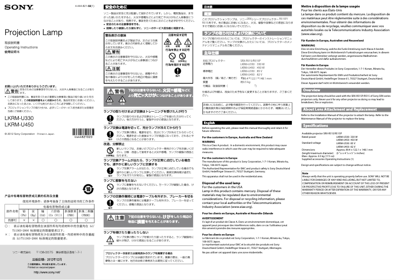 Image de la première page du manuel de l'appareil LKRM-U450