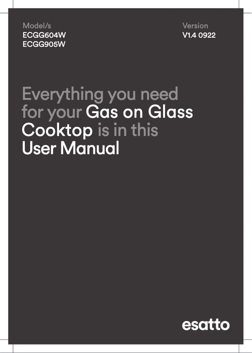 Page 1 de la notice Manuel utilisateur Esatto ECGG905W