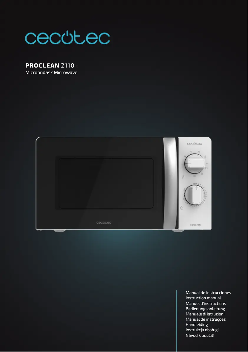 Page 1 de la notice Manuel utilisateur Cecotec ProClean 2110