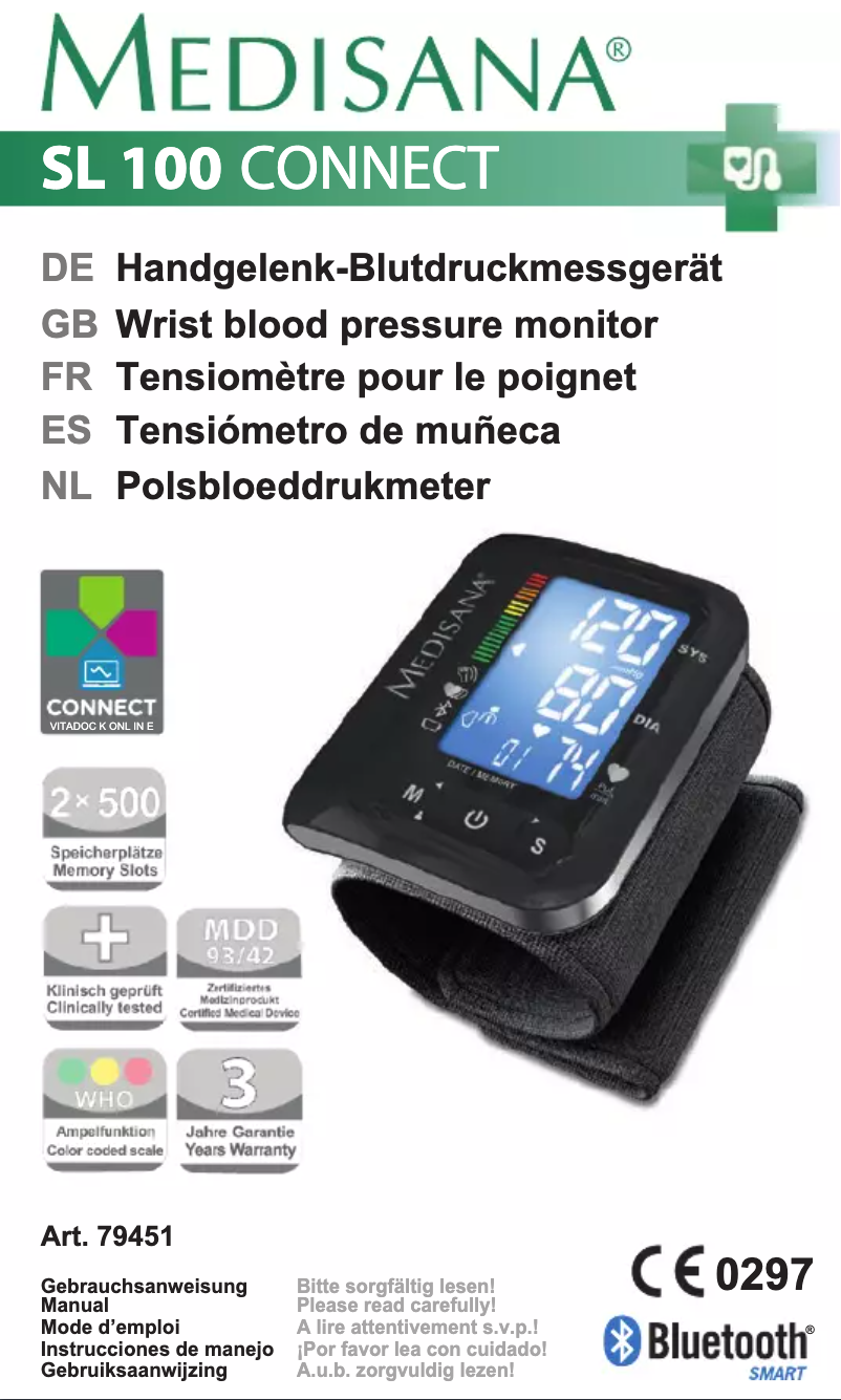 Página 1 del manual Manual de usuario Medisana SL 100 Connect