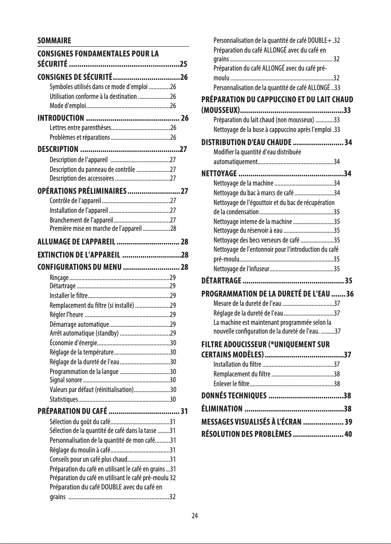 Image de la première page du manuel de l'appareil Autentica Plus ETAM 29.620.SB