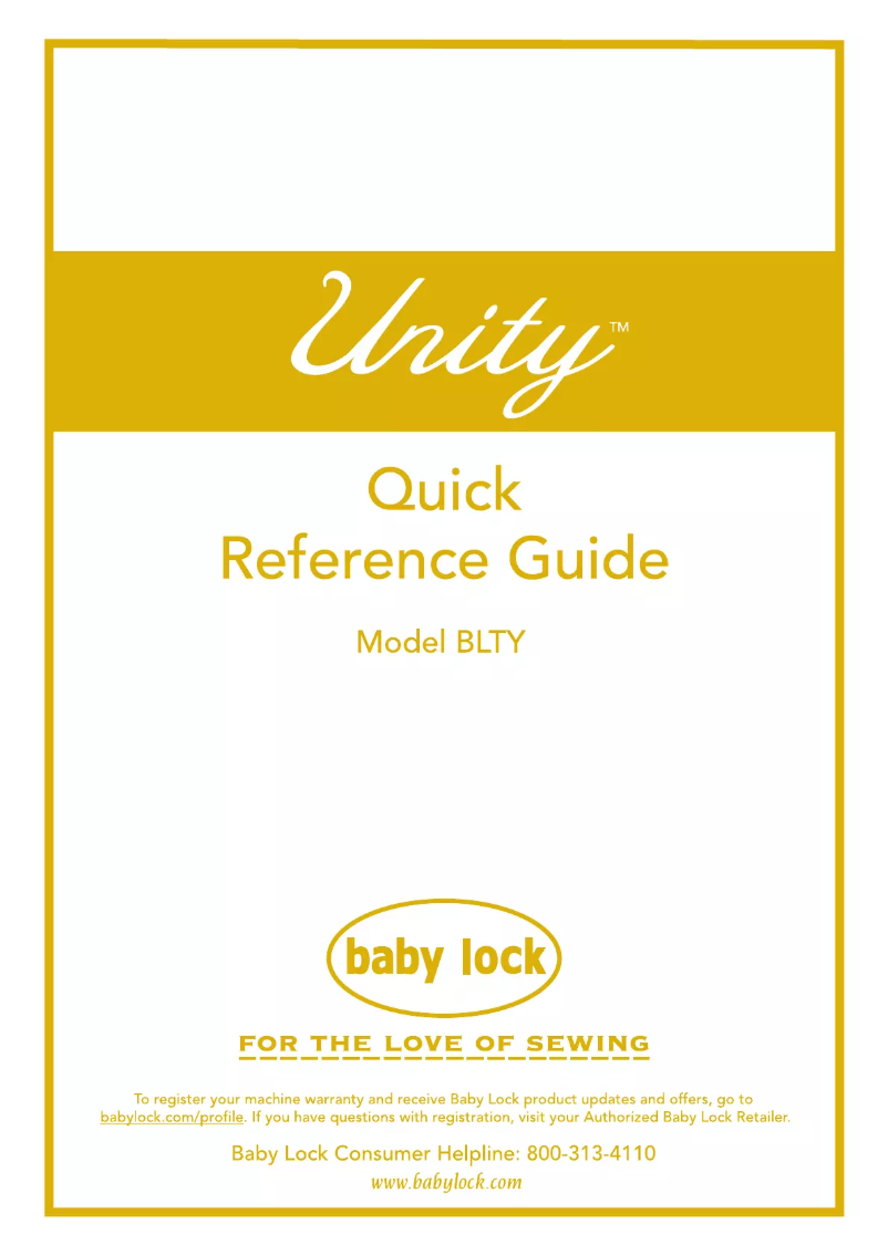 Page 1 de la notice Manuel utilisateur Baby Lock Unity BLTY