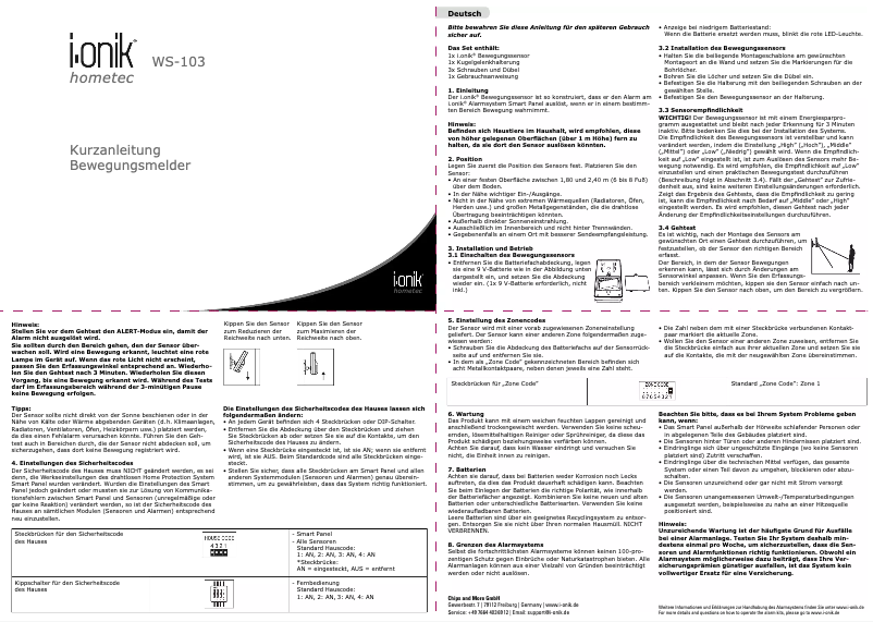 Image de la première page du manuel de l'appareil WS-103