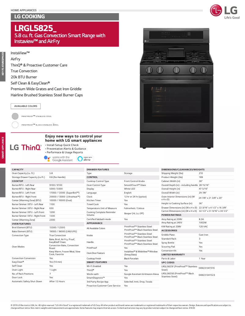 Image de la première page du manuel de l'appareil LRGL5825F