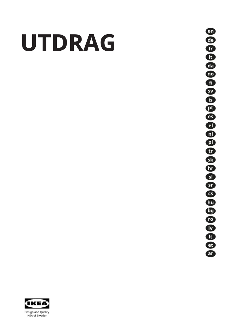 Page 1 de la notice Manuel utilisateur Ikea UTDRAG 903.923.29