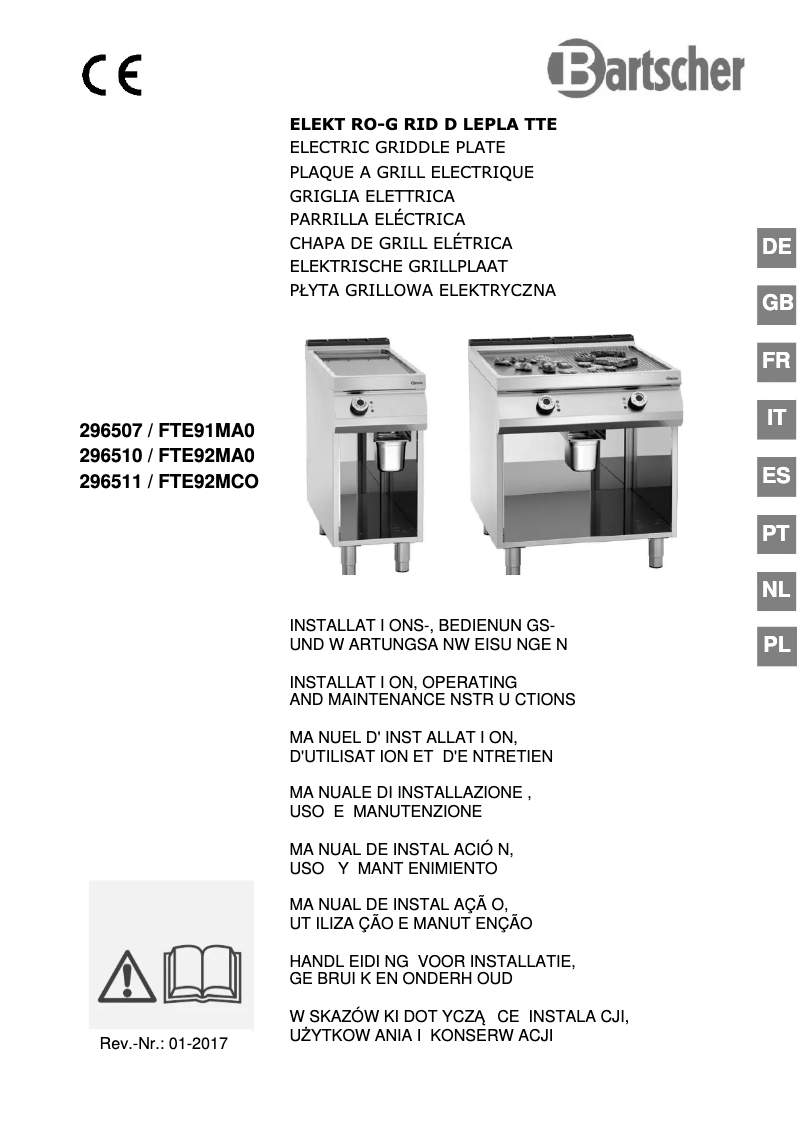 Page n°1 - Manuel utilisateur Bartscher 296511