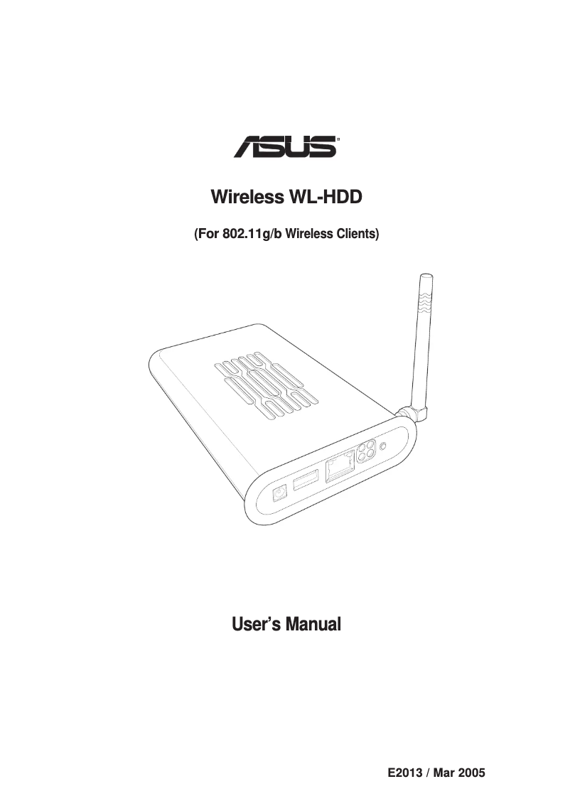 Page 1 de la notice Manuel utilisateur Asus WL-HDD