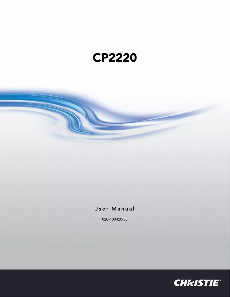 Page n°1 - Manuel utilisateur Christie CP2220