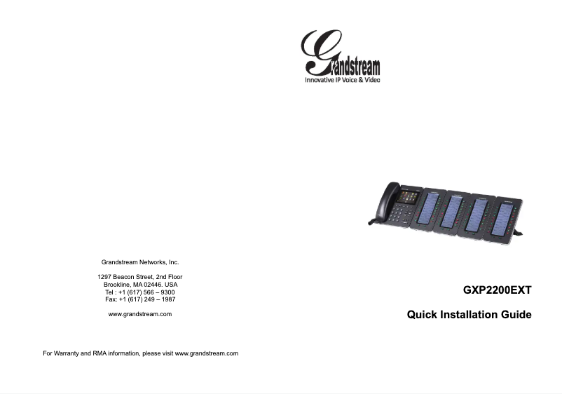 Page n°1 - Manuel utilisateur Grandstream GXP2200EXT