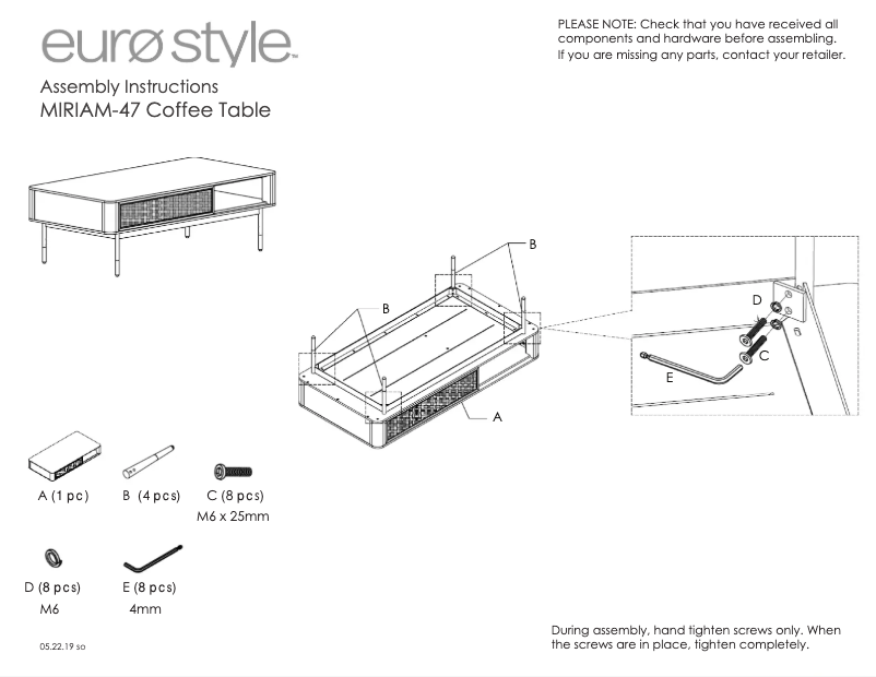 Página 1 del manual Manual de usuario Eurø Style MIRIAM-47