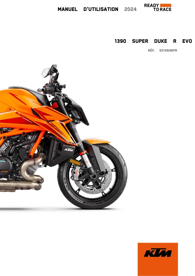 Page n°1 - Manuel utilisateur KTM 1390 Super Duke R EVO (2024)