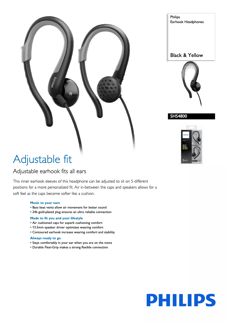 Page 1 de la notice Manuel utilisateur Philips SHS4800