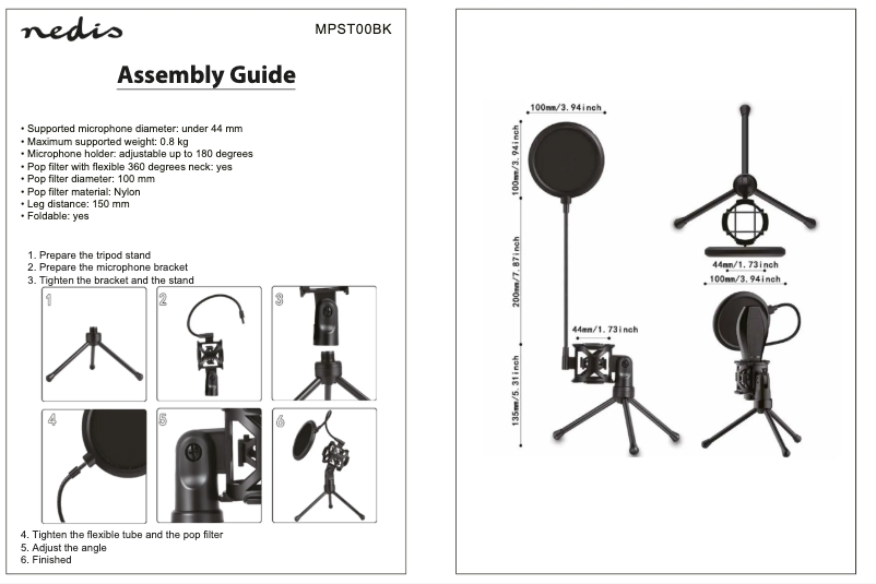 Page 1 de la notice Manuel utilisateur Nedis MPST00BK