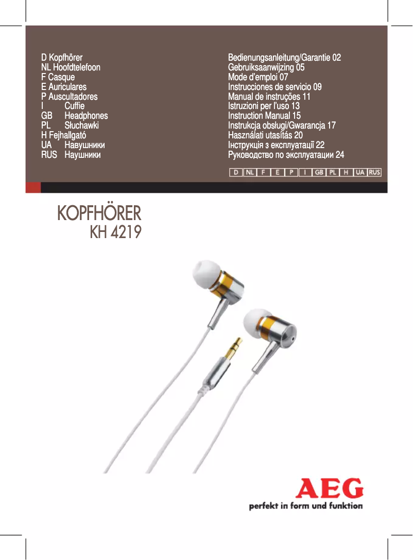 Página 1 del manual Manual de usuario AEG KH 4219