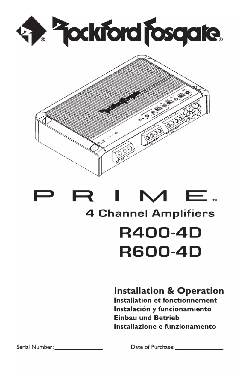Página 1 del manual Manual de usuario Rockford Fosgate R1200-1D