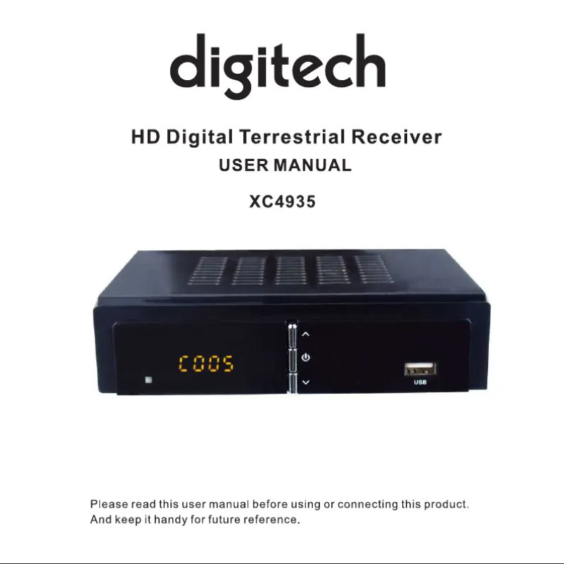 Image de la première page du manuel de l'appareil XC4935