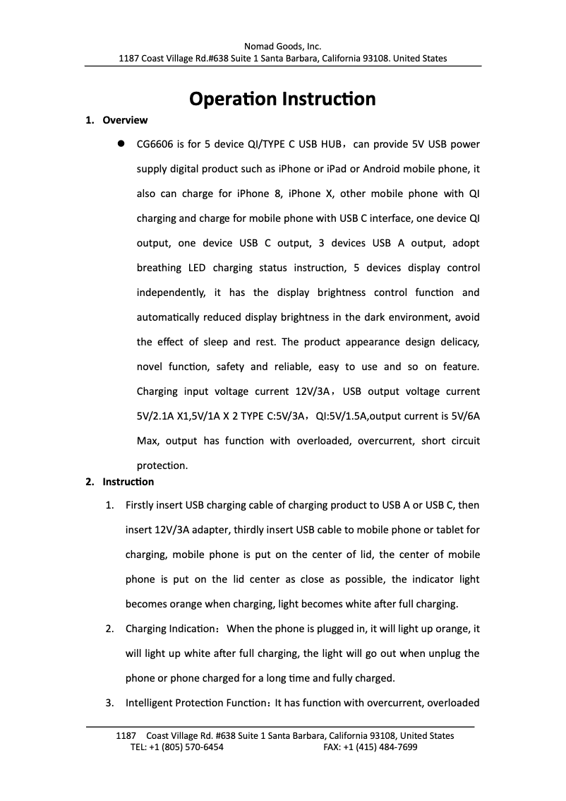 Page 1 de la notice Manuel utilisateur Nomad Wireless Charging Hub