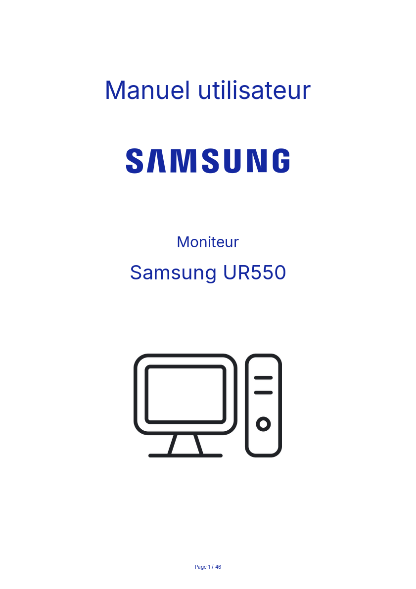 Page n°1 - Manuel utilisateur Samsung UR550