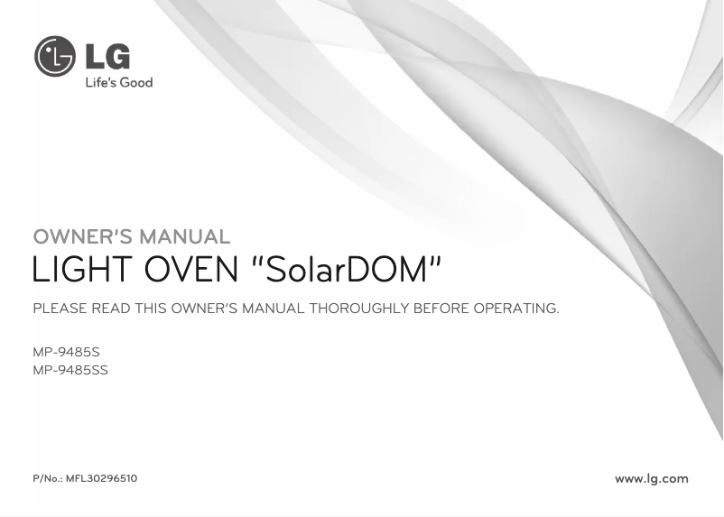 Page 1 de la notice Manuel utilisateur LG SolarDOM MP-9485SS