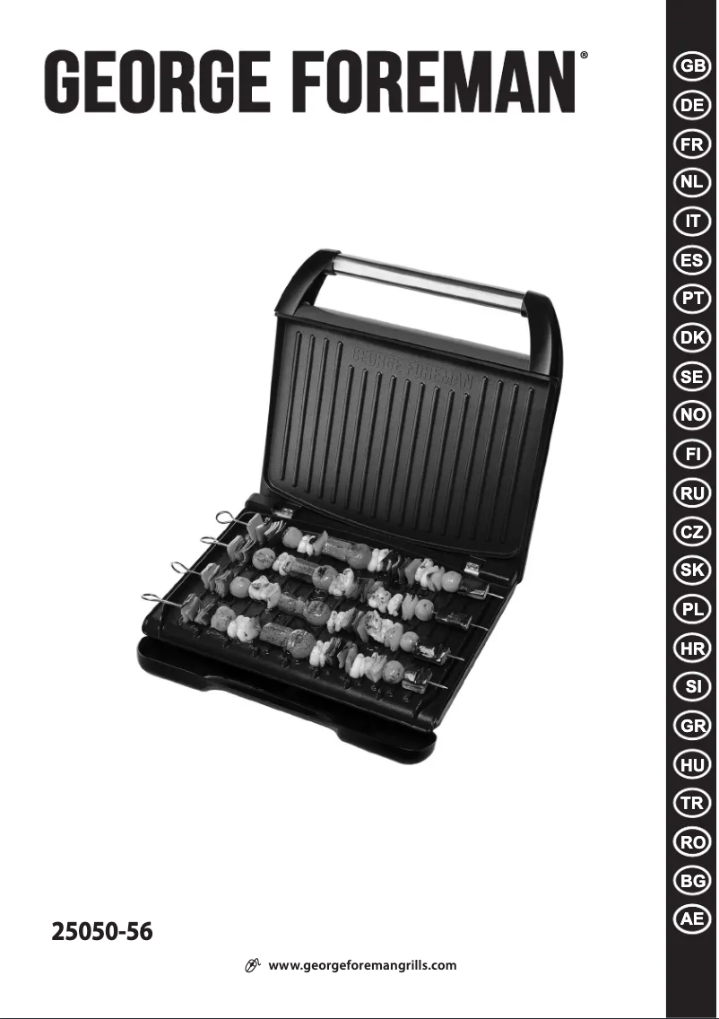 Page 1 de la notice Manuel utilisateur George Foreman 25050-56