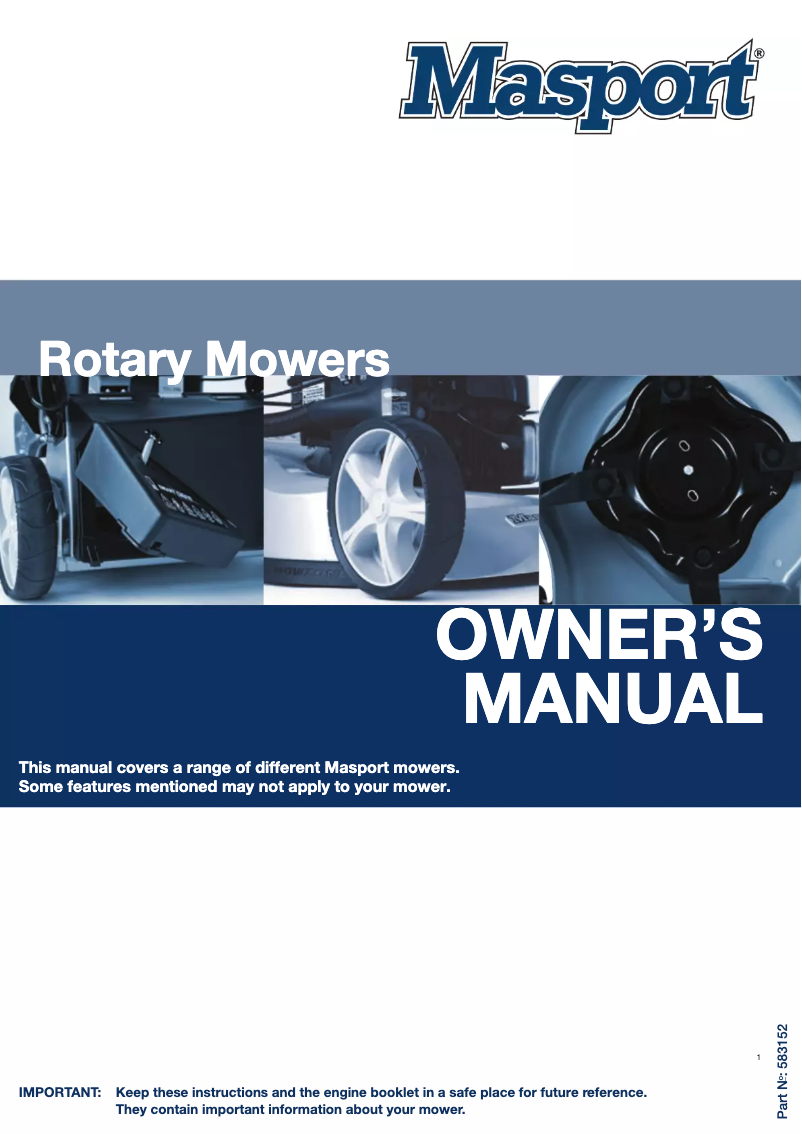 Page n°1 - Manuel utilisateur Masport President MSV 5000AL SP Genius IC