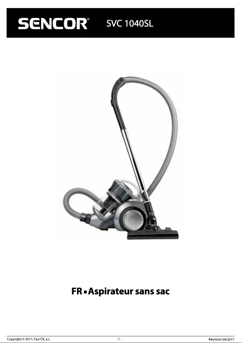 Page n°1 - Manuel utilisateur Sencor SVC 1040SL