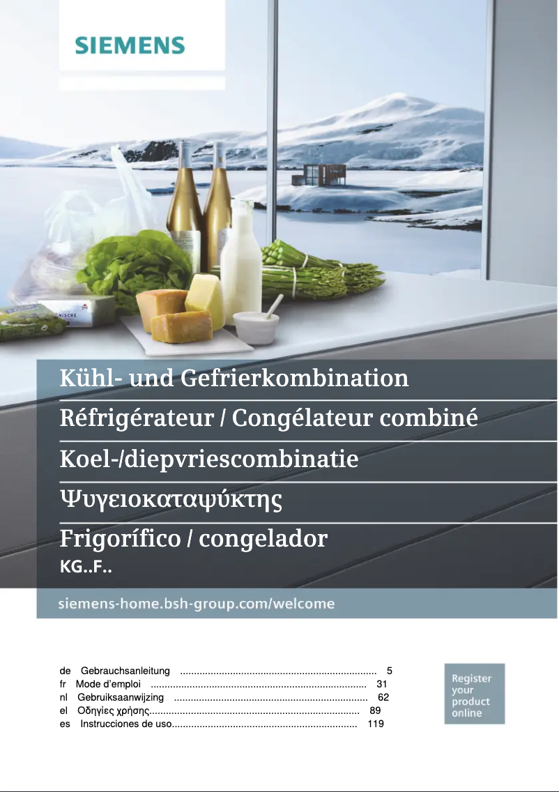 Page 1 de la notice Manuel utilisateur Siemens KG56FSB40