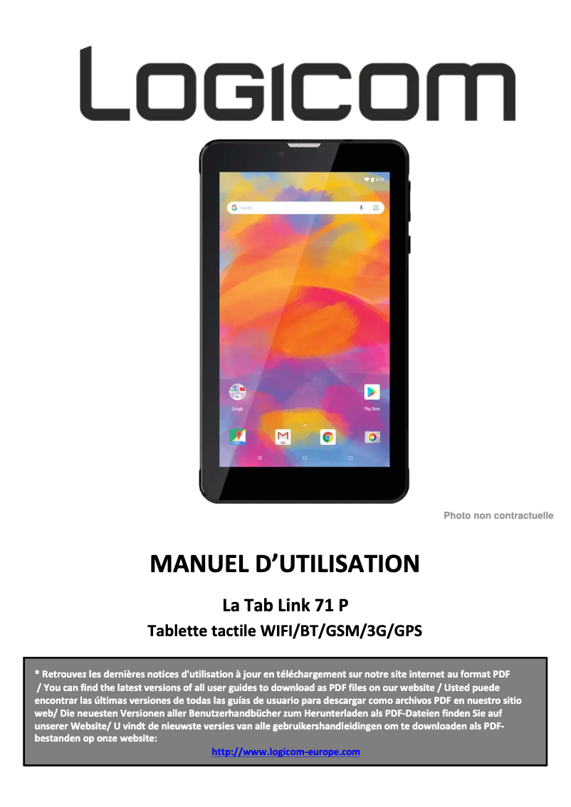 Image de la première page du manuel de l'appareil La Tab Link 71P