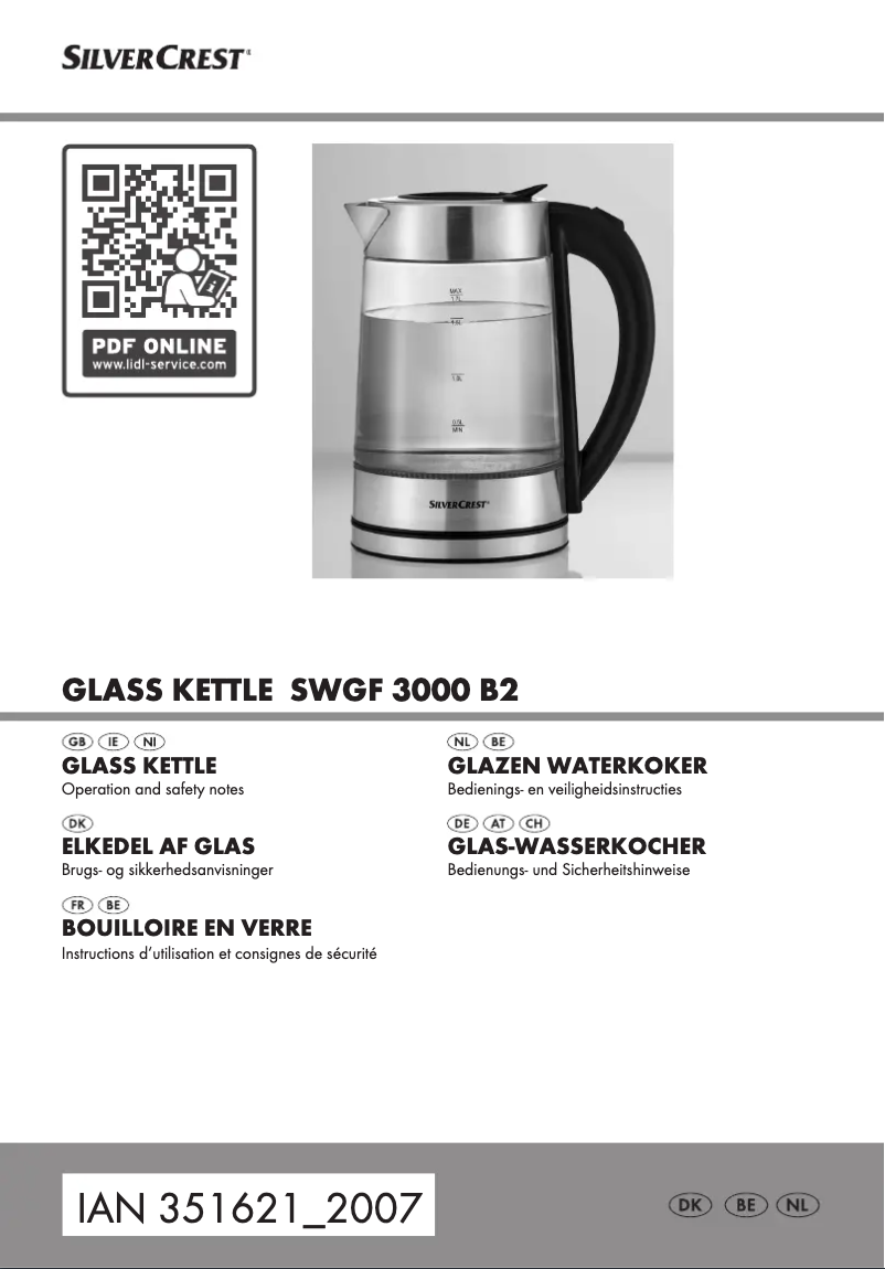 Page n°1 - Manuel utilisateur SilverCrest SWGF 3000 B2