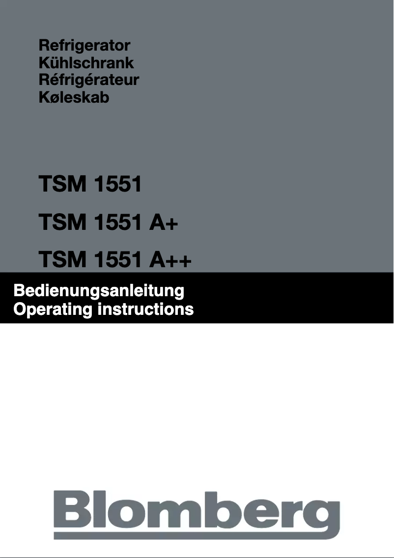 Page n°1 - Manuel utilisateur Blomberg TSM 1551