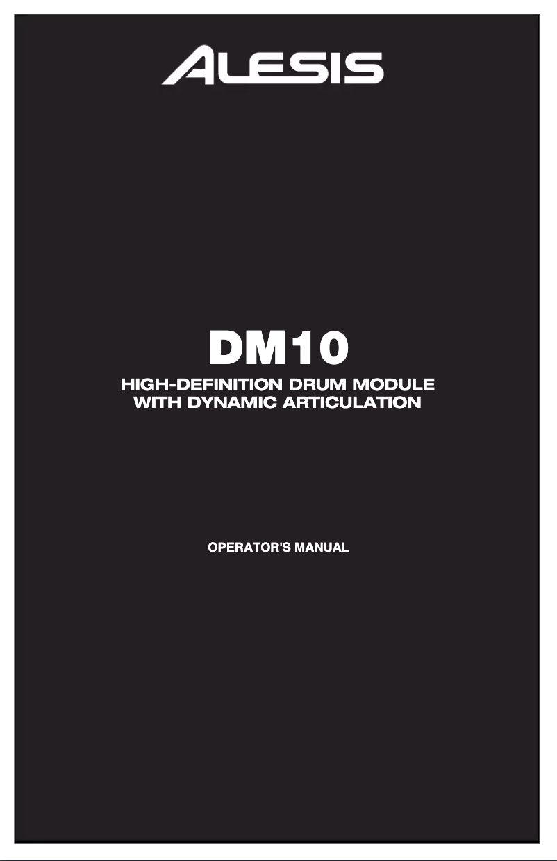 Page 1 de la notice Manuel utilisateur Alesis DM10 STUDIO KIT MESH