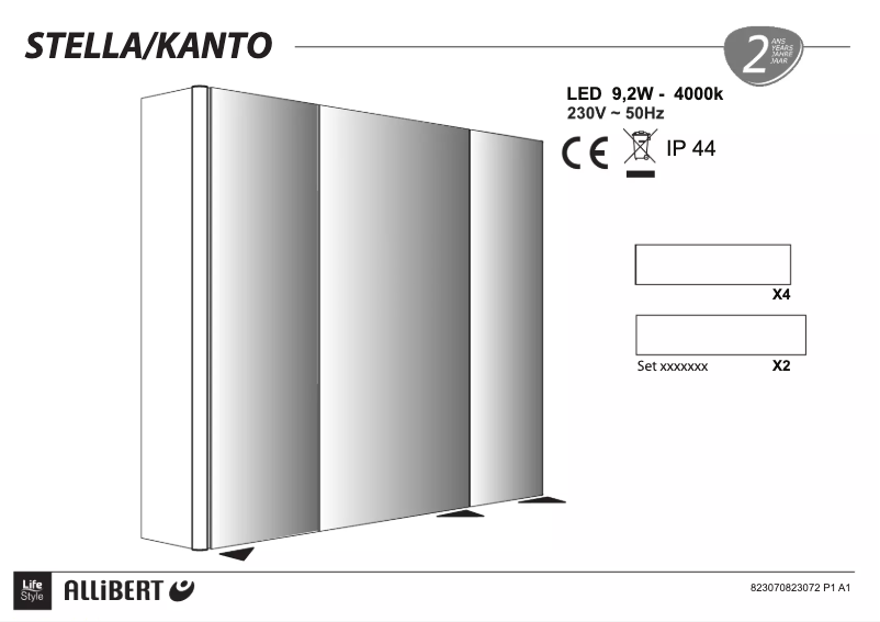 Page 1 de la notice Manuel utilisateur Allibert Stella