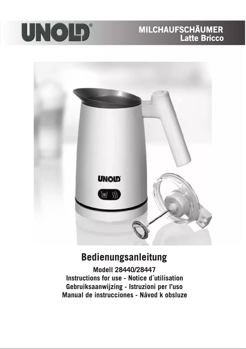 Página 1 del manual Manual de usuario Unold Latte Bricco 28447