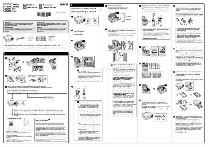 Page 1 de la notice Guide d'installation Epson EcoTank L8180