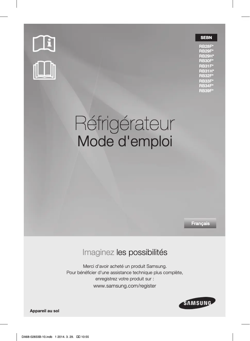 Image de la première page du manuel de l'appareil RB31FERNC