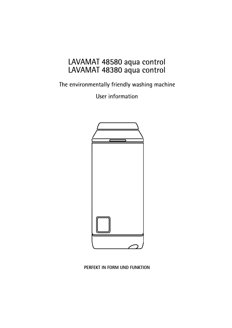 Page n°1 - Manuel utilisateur AEG L 48580