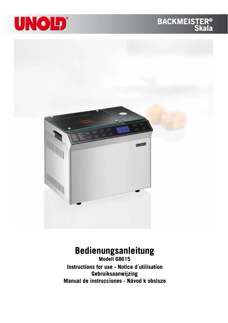 Image de la première page du manuel de l'appareil 68615 Backmeister Skala