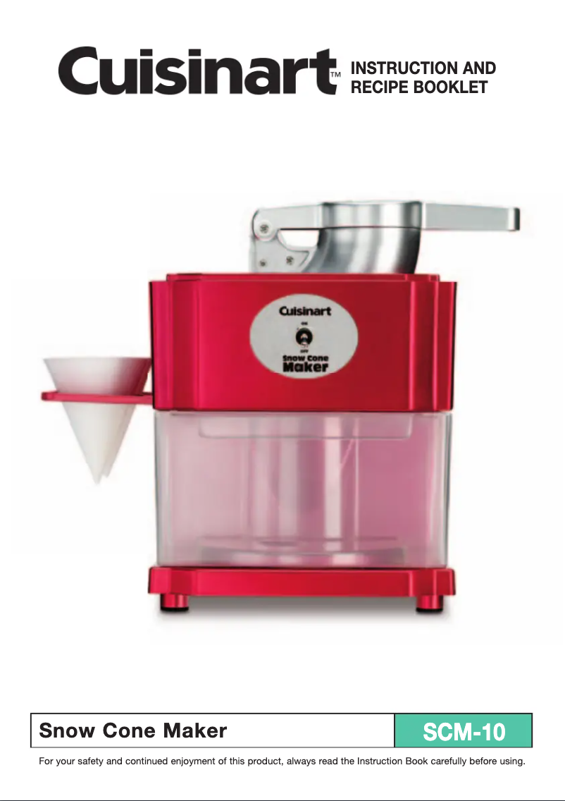 Page 1 de la notice Manuel utilisateur Cuisinart SCM-10