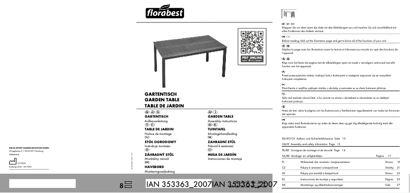 Page n°1 - Manuel utilisateur Florabest IAN 353358